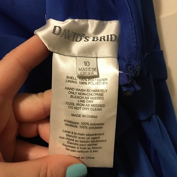 One Shoulder David’s Bridal Bridesmaid Dress - Picture 2 of 4